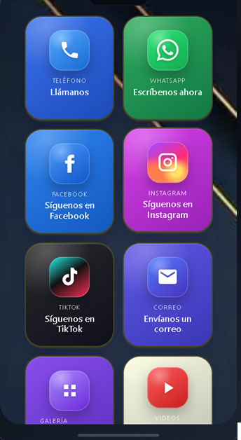 Vista previa de botones tipo app